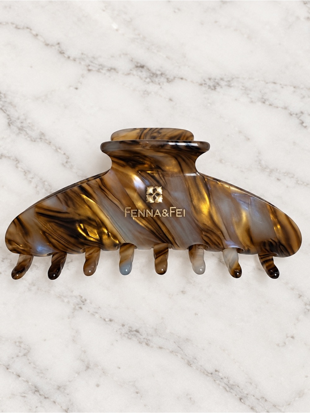 Fenna & Fei Oversized Tortoiseshell Marbled Hair Claw Clip